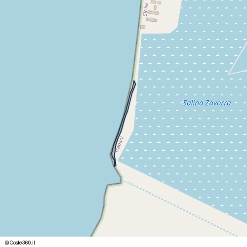 Posizione della spiaggia Spiaggia nei pressi di Trapani, 91100