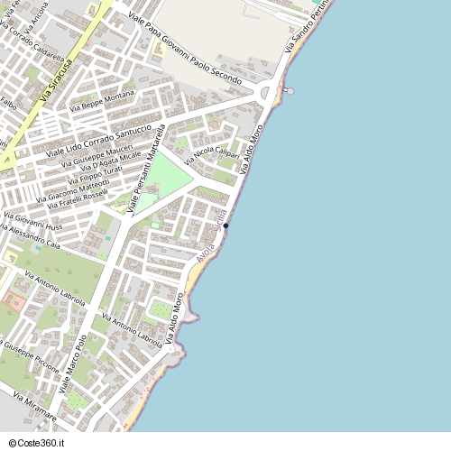 Posizione della spiaggia Spiaggia nei pressi di Via Aldo Moro 135, Avola, 96012