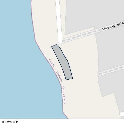 Posizione della spiaggia Spiaggia nei pressi di Viale Lago del Matese, Castel Volturno