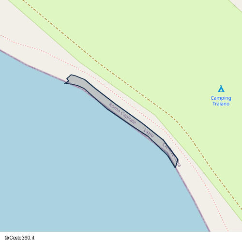 Posizione della spiaggia Spiaggia nei pressi di Strada della Torre Valdaliga, Pantano, Civitavecchia