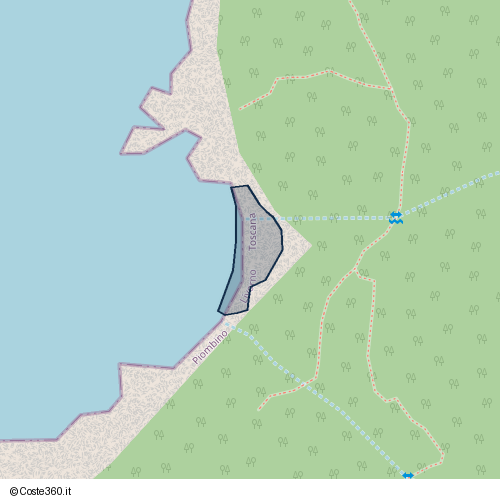 Posizione della spiaggia Spiaggia nei pressi di Via dei Cavalleggeri, Piombino