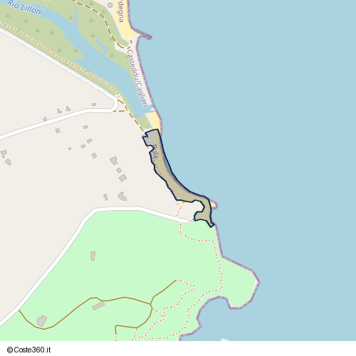 Posizione della spiaggia Spiaggia nei pressi di Pula, 09050