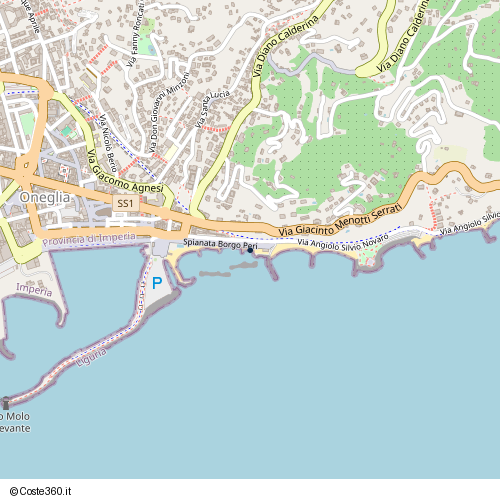 Posizione della spiaggia Spiaggia nei pressi di Oneglia, Imperia, 18100