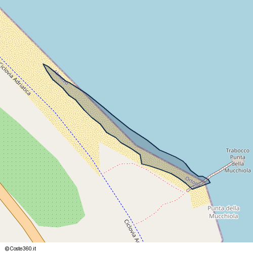 Posizione della spiaggia Spiaggia nei pressi di Ciclovia Adriatica, Ortona, 66038