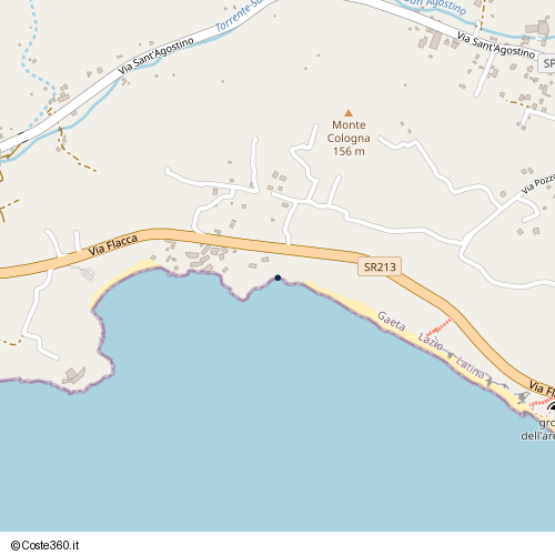 Posizione della spiaggia Spiaggia nei pressi di Via Flacca, Gaeta, 04024