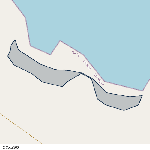 Posizione della spiaggia Spiaggia nei pressi di Via Augusto Ottaviano, Carovigno, 72012
