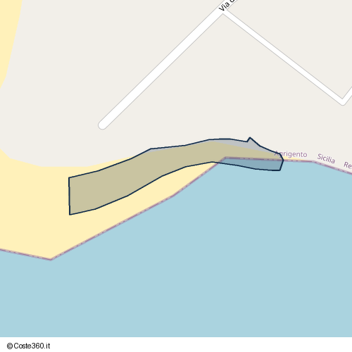 Posizione della spiaggia Spiaggia nei pressi di Via delle Tartarughe, Realmonte, 92010