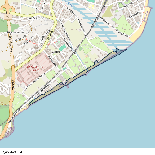 Posizione della spiaggia Spiaggia nei pressi di Via Luigi Einaudi, Albenga, 17031