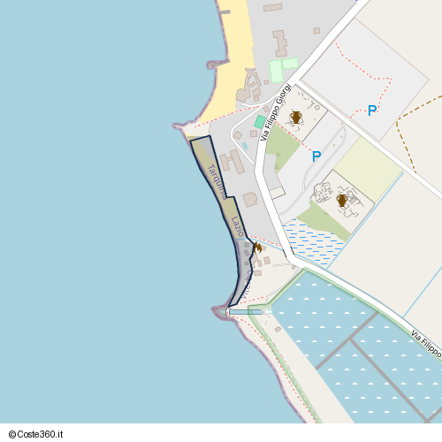 Posizione della spiaggia Spiaggia nei pressi di Via Filippo Giorgi, Tarquinia, 01016