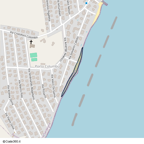 Posizione della spiaggia Spiaggia nei pressi di Via Giovanni Caboto 35, Sarrocu/Sarroch, 09018