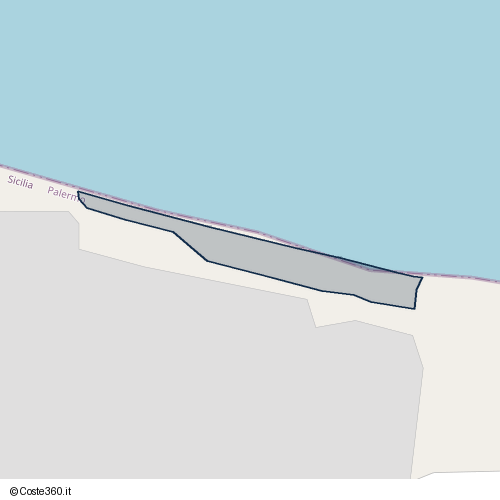 Posizione della spiaggia Spiaggia nei pressi di Carini, 90044