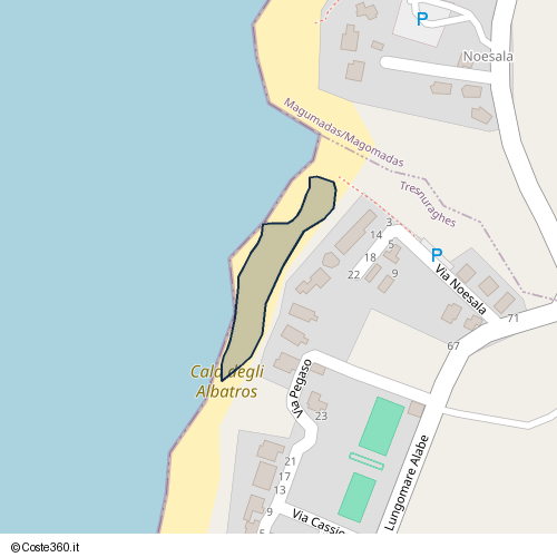 Posizione della spiaggia Spiaggia nei pressi di Via Pegaso 5, Tresnuraghes, 09079