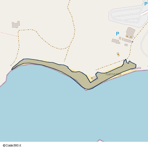 Posizione della spiaggia Spiaggia nei pressi di Strada Provinciale 71, Teulada, 09019