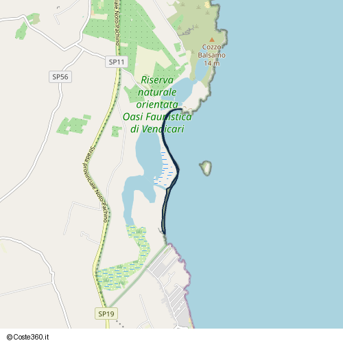 Posizione della spiaggia Spiaggia nei pressi di Noto, 96017