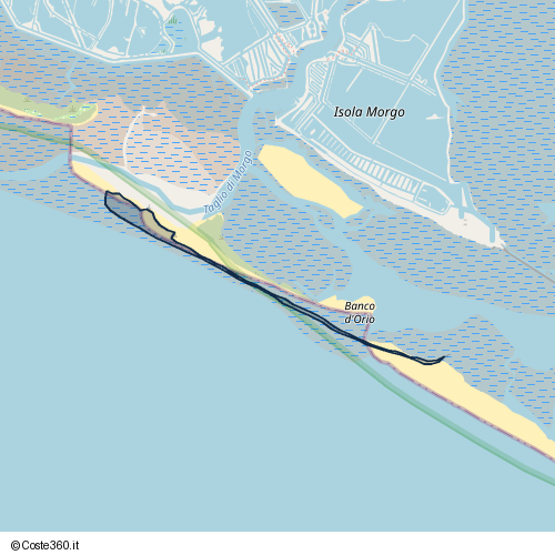 Posizione della spiaggia Spiaggia nei pressi di Grado, 34073