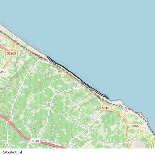 Posizione della spiaggia Spiaggia nei pressi di Strada Statale 16 Adriatica, Ortona, 66026