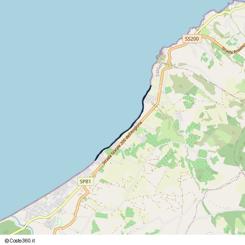 Posizione della spiaggia Spiaggia nei pressi di Sòssu/Sorso, 07037