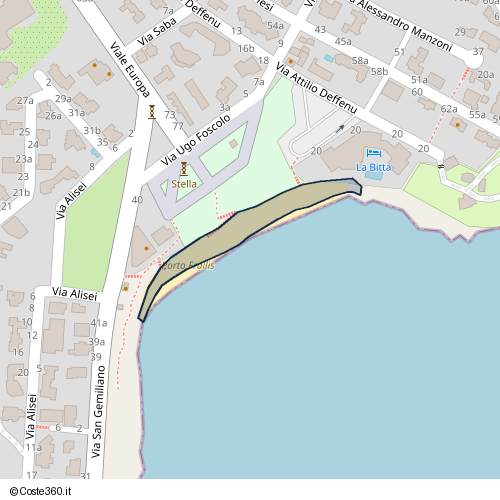 Posizione della spiaggia Spiaggia nei pressi di Tortolì, 08048