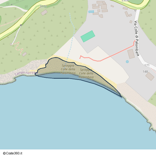 Posizione della spiaggia Spiaggia nei pressi di Via della Costa, Colle di Palombaia, 57034