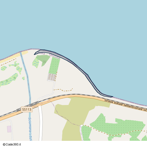 Posizione della spiaggia Spiaggia nei pressi di Strada statale Settentrionale Sicula, Motta d'Affermo, 98070