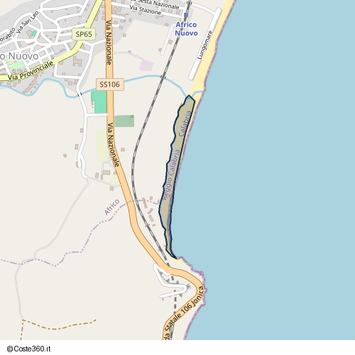 Posizione della spiaggia Spiaggia nei pressi di Via Nazionale, Africo, 89032