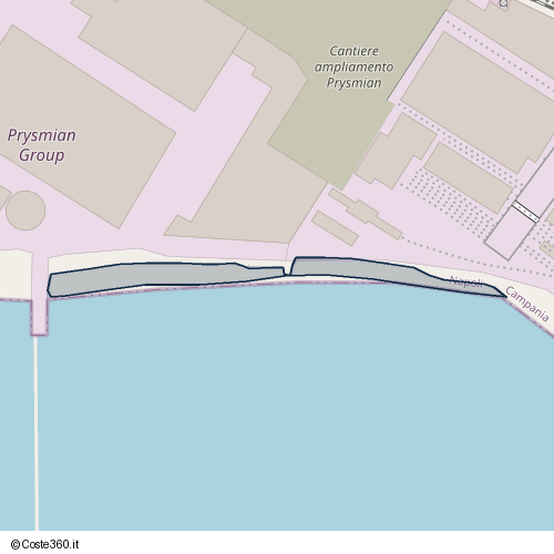 Posizione della spiaggia Spiaggia nei pressi di Via Raimondo Annecchino, Pozzuoli, 80078