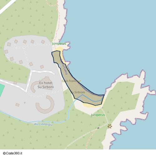 Posizione della spiaggia Spiaggia nei pressi di Via Lumgomare, Cardedu, 08040