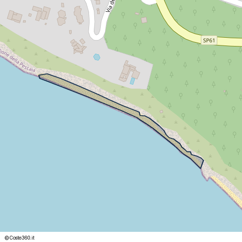 Posizione della spiaggia Spiaggia nei pressi di Via del Poggettone, Punta Ala