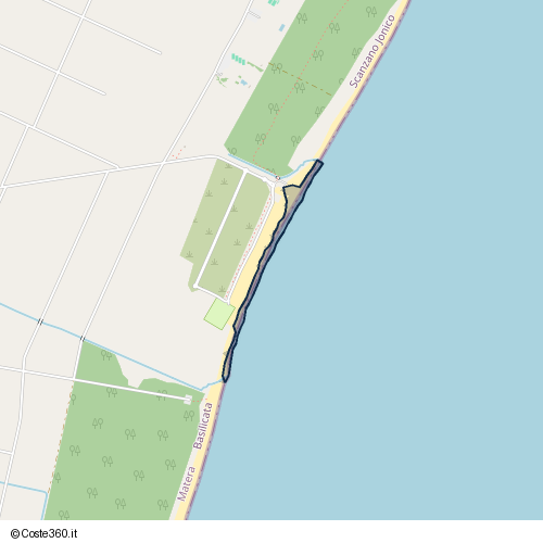 Posizione della spiaggia Spiaggia nei pressi di Via Lido Torre, Scanzano Jonico