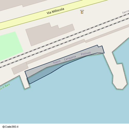 Posizione della spiaggia Spiaggia nei pressi di Via Miliscola, Pozzuoli, 80078