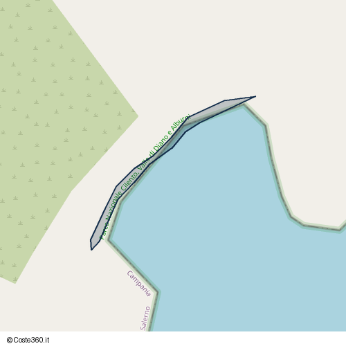 Posizione della spiaggia Spiaggia nei pressi di il Vallone Del Marcellino, Camerota