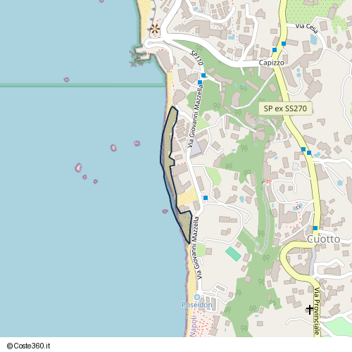 Posizione della spiaggia Spiaggia nei pressi di Via Giovanni Mazzella, Forio, 80075