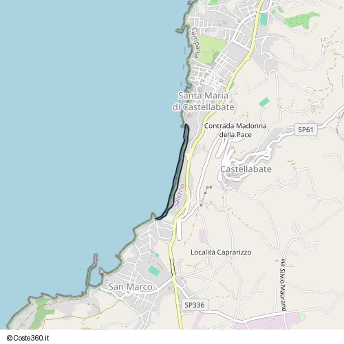 Posizione della spiaggia Spiaggia nei pressi di Strada Regionale 267/c Santa Maria di Castellabate - Acciaroli, Santa Maria di Castellabate, 84048