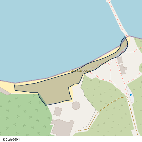 Posizione della spiaggia Spiaggia nei pressi di Arbuticci - Cala Garibaldi, La Maddalena