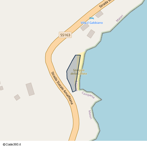 Posizione della spiaggia Spiaggia nei pressi di Strada Statale Amalfitana, Maiori, 84019