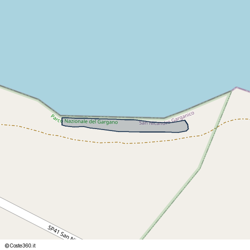 Posizione della spiaggia Spiaggia nei pressi di SP41, Cagnano Varano