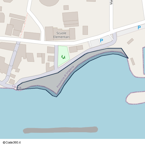 Posizione della spiaggia Spiaggia nei pressi di Santo Stefano al Mare, 18015