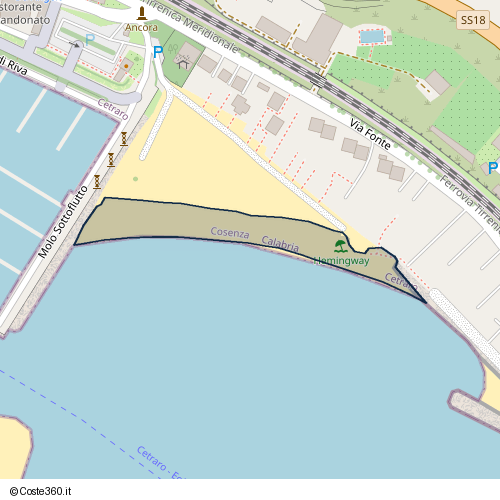 Posizione della spiaggia Spiaggia nei pressi di Via Fonte, Santa Lucia, Cetraro, 87022