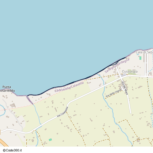 Posizione della spiaggia Spiaggia nei pressi di Strada Su Pranu, Câdesédda/Calasetta, 09011