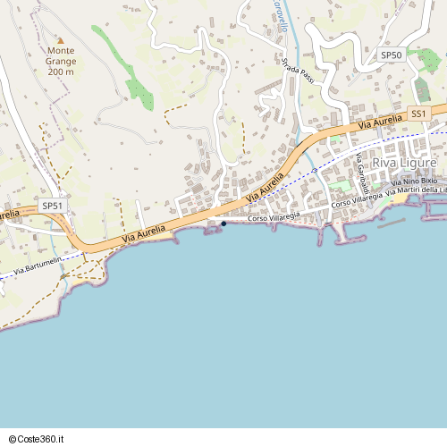 Posizione della spiaggia Spiaggia nei pressi di Corso Villaregia 186, Riva Ligure, 18015
