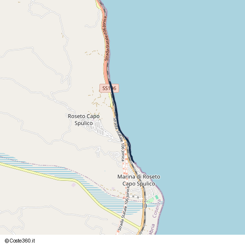 Posizione della spiaggia Spiaggia nei pressi di Strada Statale 106 Jonica, Trebisacce, 87075