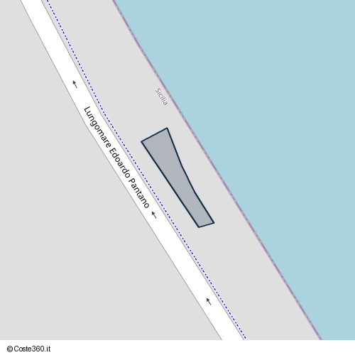 Posizione della spiaggia Spiaggia nei pressi di Lungomare Edoardo Pantano, Riposto, 95018