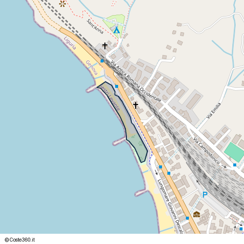 Posizione della spiaggia Spiaggia nei pressi di Sestri Levante, 16039