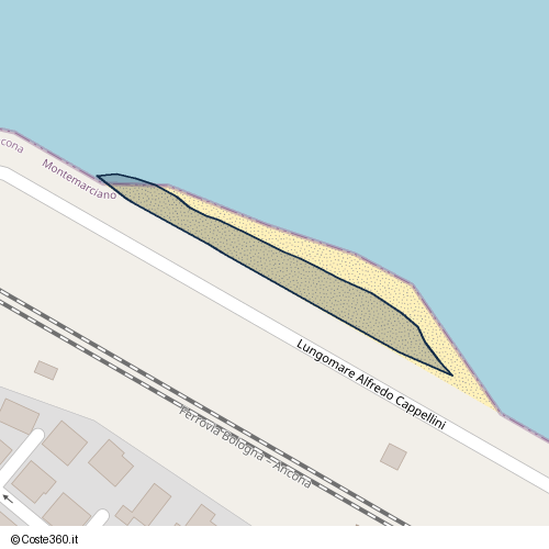 Posizione della spiaggia Spiaggia nei pressi di Lungomare Alfredo Cappellini, Marina di Montemarciano, 60018