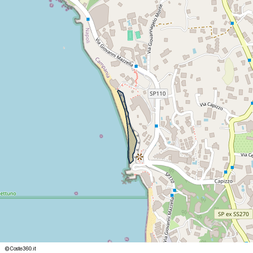 Posizione della spiaggia Spiaggia nei pressi di Via Giovanni Mazzella, Forio, 80075