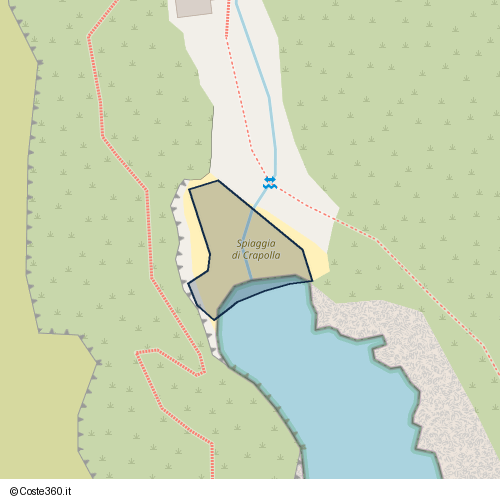 Posizione della spiaggia Spiaggia nei pressi di Via Cafariello, Torca, Massa Lubrense, 80067