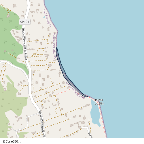 Posizione della spiaggia Spiaggia nei pressi di Strada Provinciale la Punta, U Pàize/Carloforte, 09014