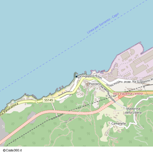 Posizione della spiaggia Spiaggia nei pressi di Via Guglielmo Acton, Castellammare di Stabia, 80053