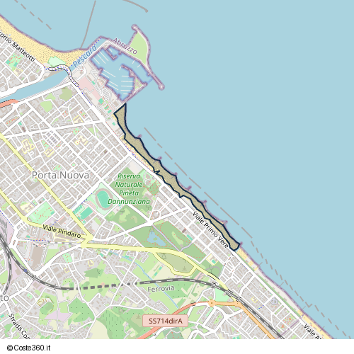 Posizione della spiaggia Spiaggia nei pressi di Lungomare Papa Giovanni Ventitreesimo 77, Porta Nuova, Pescara, 65012