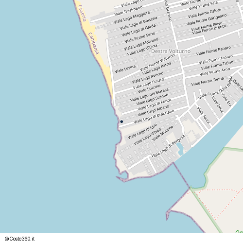 Posizione della spiaggia Spiaggia nei pressi di Viale Lago Albano, Castel Volturno, 81130